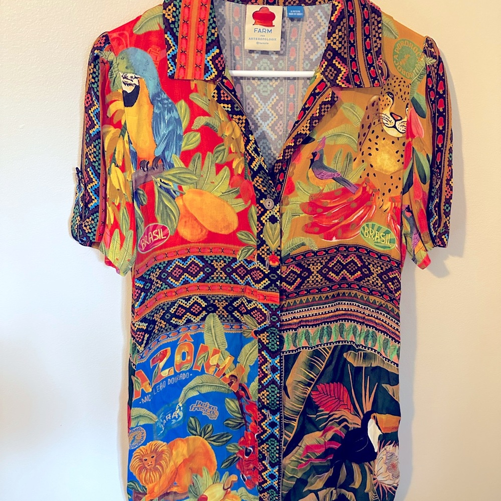 Anthropologie FarmRio • “ FARM • Women’s Mini Dress• Small Petite• like NEW•